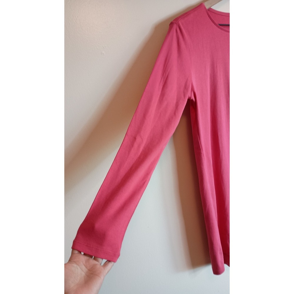 J.Jill NWT Perfect Pima Tunic Top Women's Medium Pomegranate Pink Long Sleeve - Picture 3 of 8